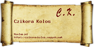 Czikora Kolos névjegykártya